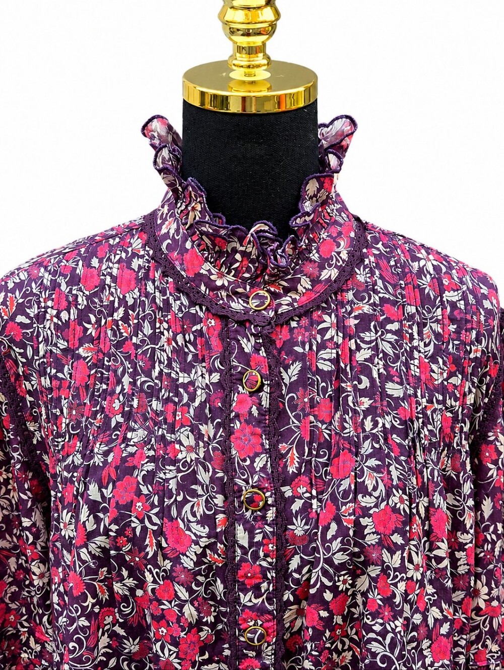 NWT Farm Rio Chelsea Garden Purple Floral Cotton Lace Blouse Size M - Picture 4 of 12